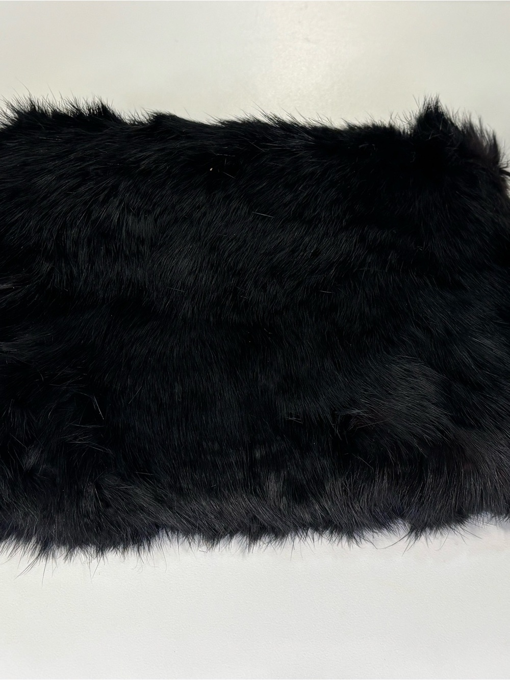 Black Faux Fur Hand Muff Winter Evening Hand Warmer Vintage Style